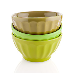 Image showing Three colored bowls