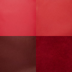 Image showing Set of red leather samples