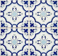 Image showing Traditional Portuguese glazed tiles