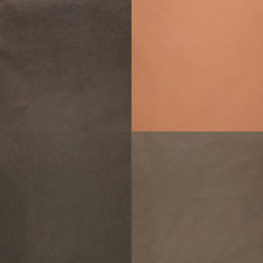 Image showing Set of brown leather samples