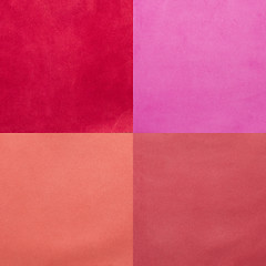 Image showing Set of pink leather samples