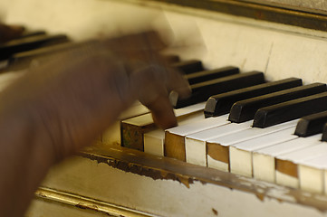 Image showing Hand and piano