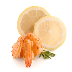 Image showing Shrimp with lime