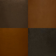 Image showing Set of brown leather samples