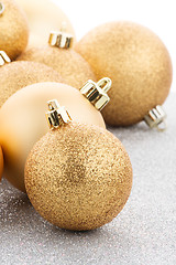 Image showing Golden christmas balls