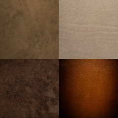 Image showing Set of brown leather samples