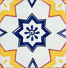 Image showing Traditional Portuguese glazed tiles