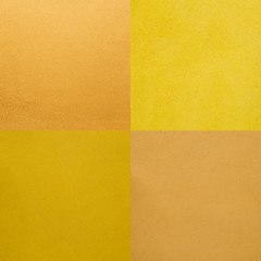 Image showing Set of yellow leather samples