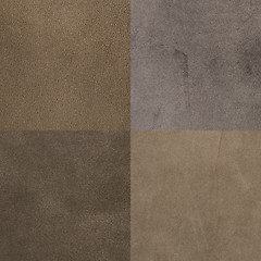 Image showing Set of grey leather samples