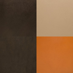 Image showing Set of brown leather samples