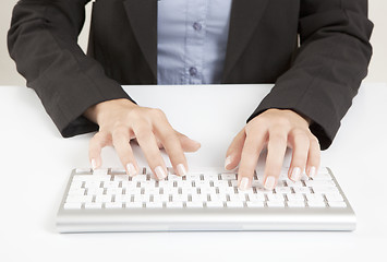 Image showing Woman hands with keyboard