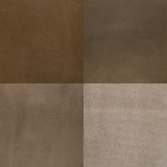 Image showing Set of brown leather samples
