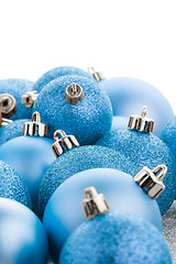 Image showing Blue christmas balls