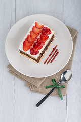 Image showing Chocolate strawberry cake 