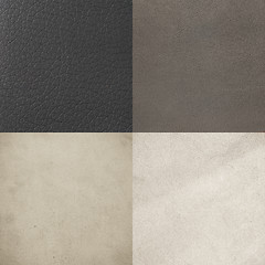 Image showing Set of grey leather samples