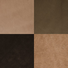 Image showing Set of brown leather samples