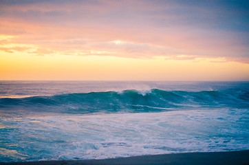 Image showing Sunset on a beach