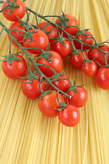Image showing Tomatoes and spaghetti