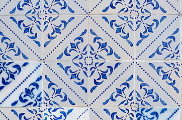 Image showing Traditional Portuguese glazed tiles