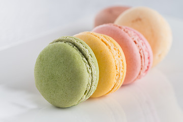 Image showing Macarons on a white plate