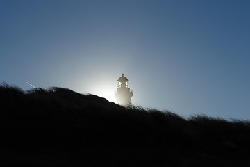 Image showing Lighthouse, sun behind