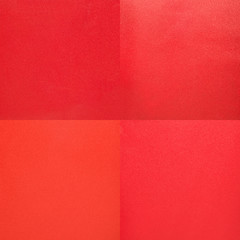 Image showing Set of red leather samples