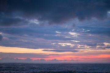 Image showing Sunset cloudy sky