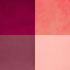 Image showing Set of pink leather samples