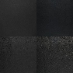 Image showing Set of black leather samples