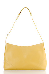 Image showing Womanish yellow leather bag