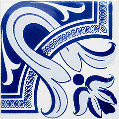 Image showing Traditional Portuguese glazed tiles