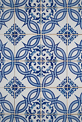 Image showing Traditional Portuguese glazed tiles