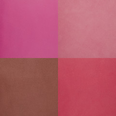 Image showing Set of pink leather samples