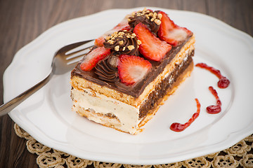 Image showing Chocolate strawberry cake 