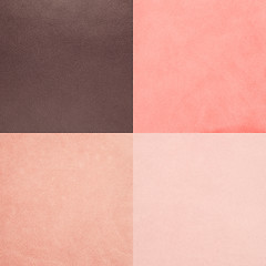 Image showing Set of pink leather samples