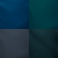 Image showing Set of blue leather samples