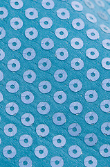 Image showing Blue paillette background