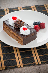Image showing Piece of chocolate cake
