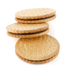 Image showing Sandwich biscuits with chocolate filling