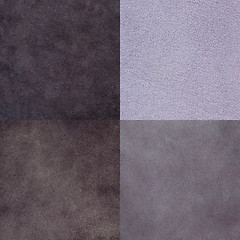 Image showing Set of purple leather samples