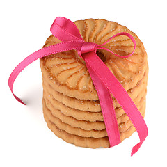 Image showing Festive wrapped rings biscuits