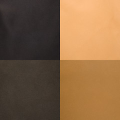 Image showing Set of brown leather samples