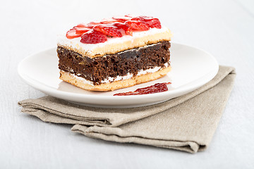 Image showing Chocolate strawberry cake 