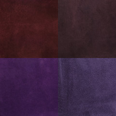 Image showing Set of purple leather samples