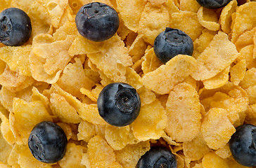 Image showing Cereal and blueberries