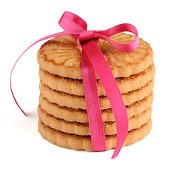 Image showing Festive wrapped rings biscuits