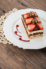 Image showing Chocolate strawberry cake 