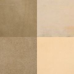 Image showing Set of beige leather samples