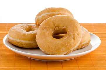 Image showing Donuts on a plate 