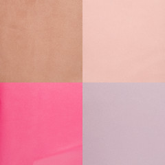 Image showing Set of pink leather samples